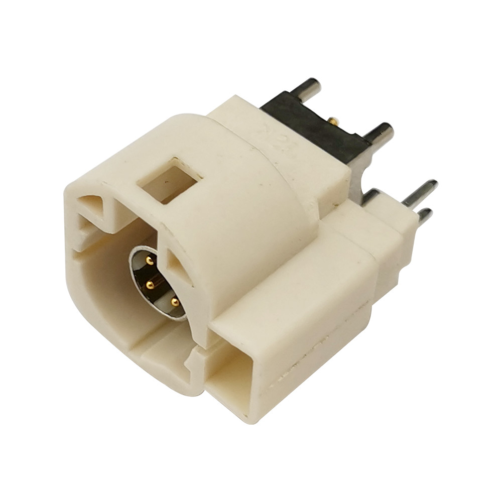 FAKRA HSD Connector BCode White PCB Mount RF Coaxial Connector For GPS