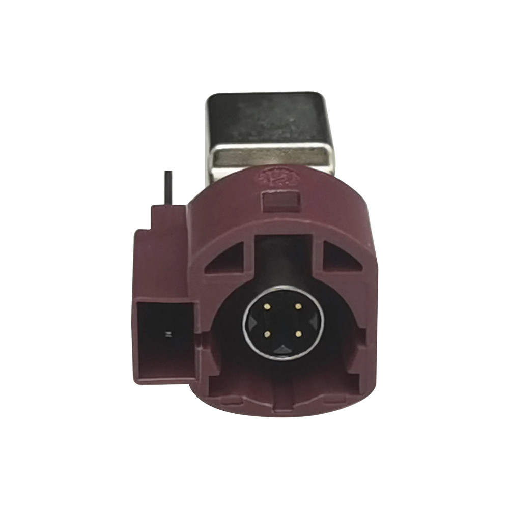 4+2Pin FAKRA HSD Connector Code D Plug 90 Degree PCB Mount Coaxial