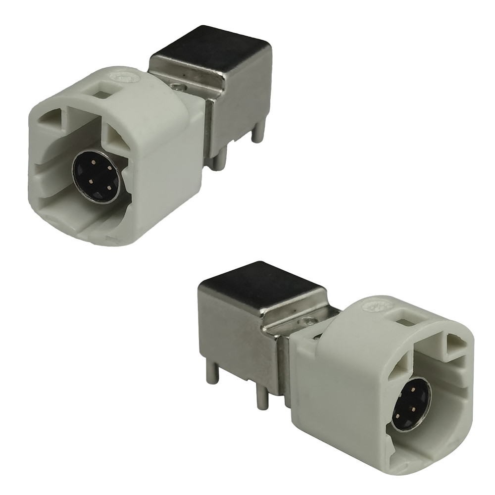 FAKRA HSD Connector 4 Pin PCB Mount For Benz Audi Rear Camera