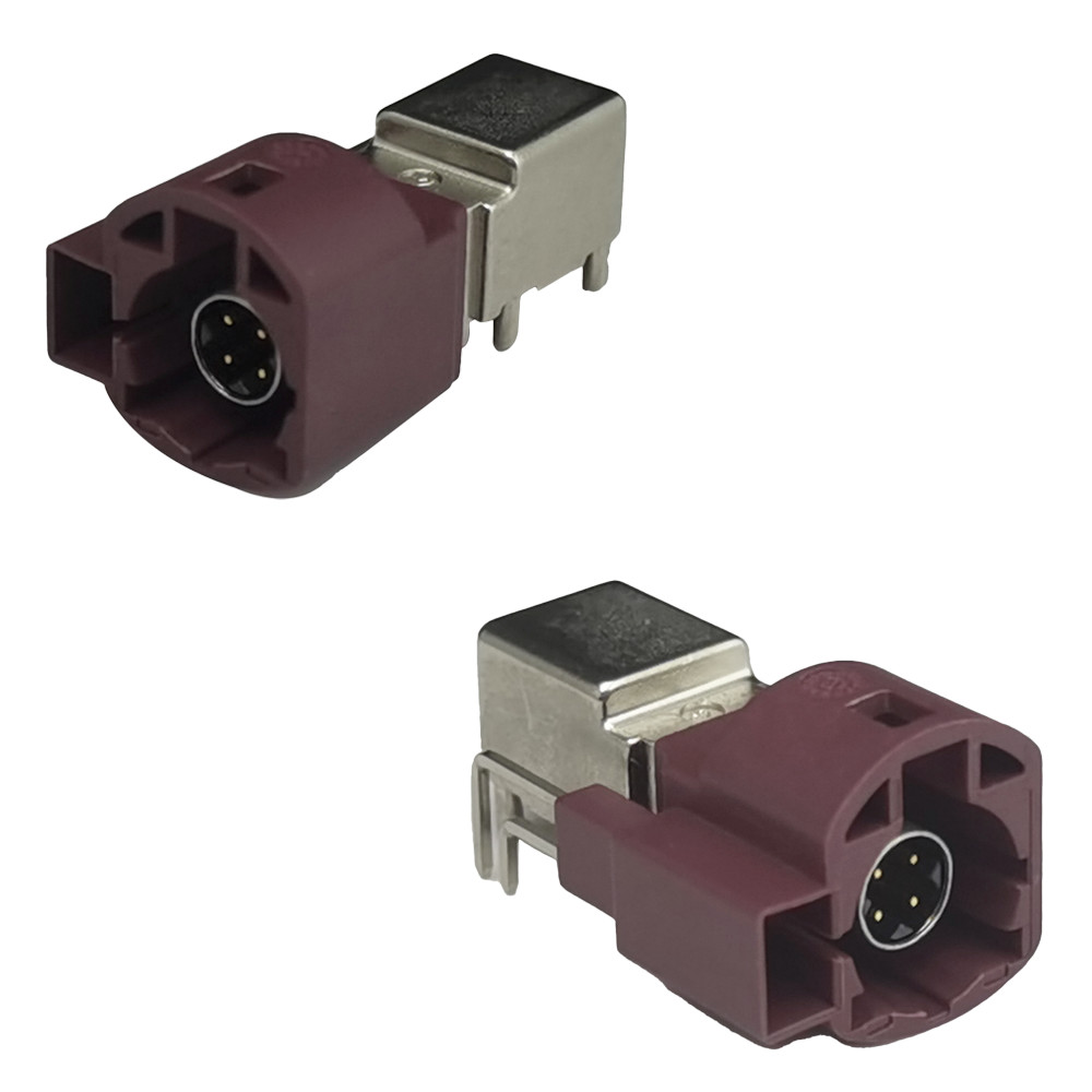 FAKRA HSD Connector Right Angle Vihicle LVDS Connectors For PCB
