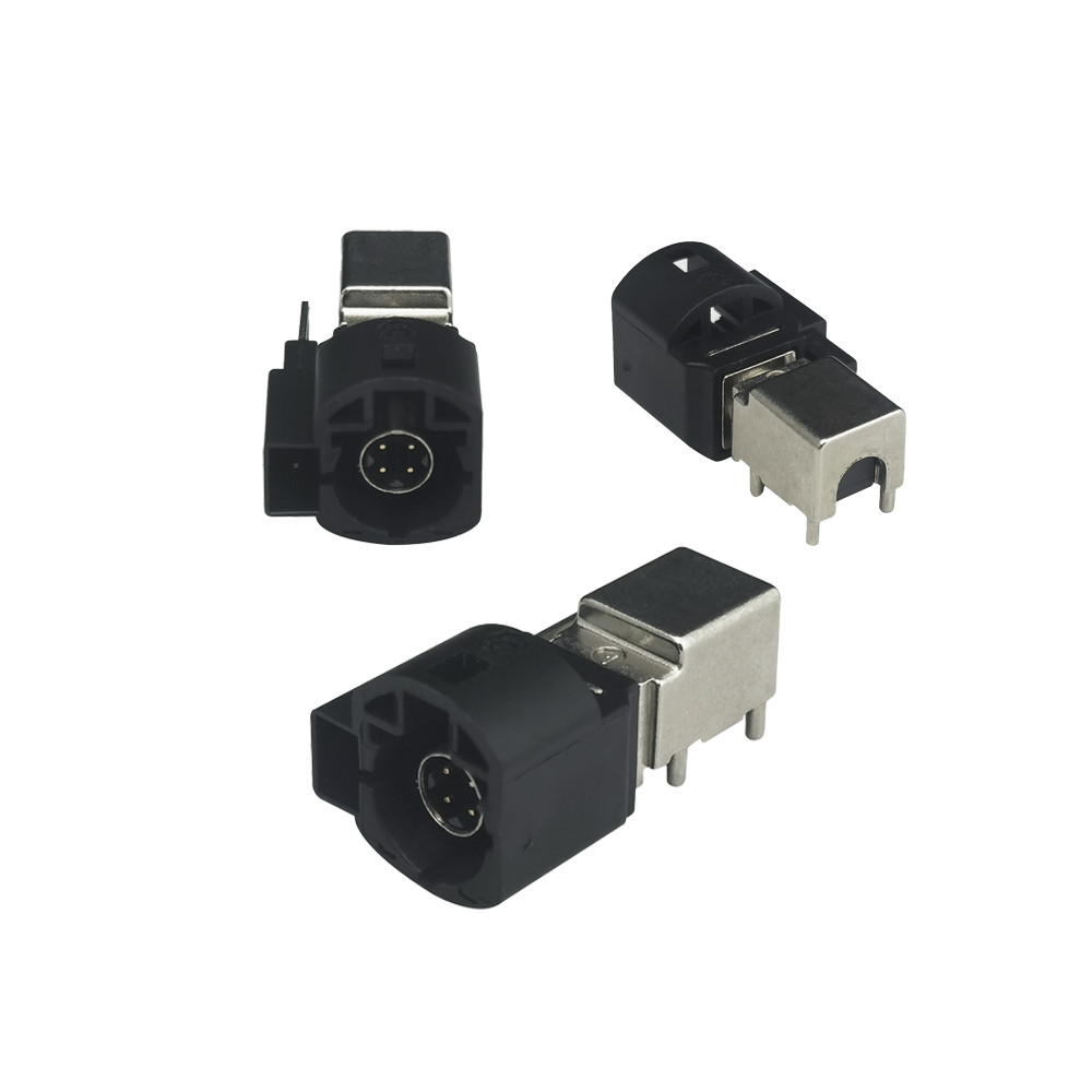HSD Code A Plug 90 Degree 4+2Pin PCB Mount Right Angle Coaxial Connector